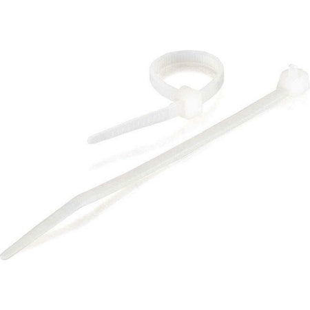 C2G 7.75in Releasable/Reusable Cable Ties - White - 50pk - 43044