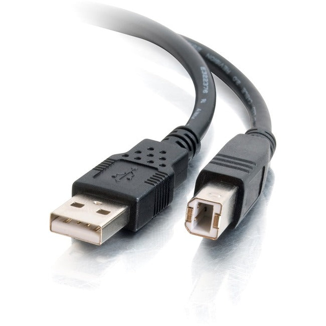 C2G 6.6ft USB A to USB B Cable - USB A to B Cable - USB 2.0 - Black - M/M - 28102