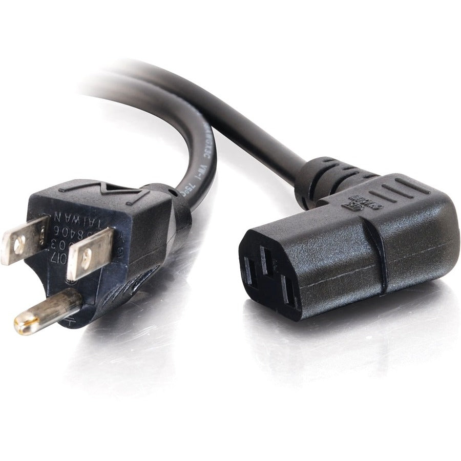 C2G 14ft 18 AWG Universal Right Angle Power Cord (NEMA 5-15P to IEC320C13R) - 28593