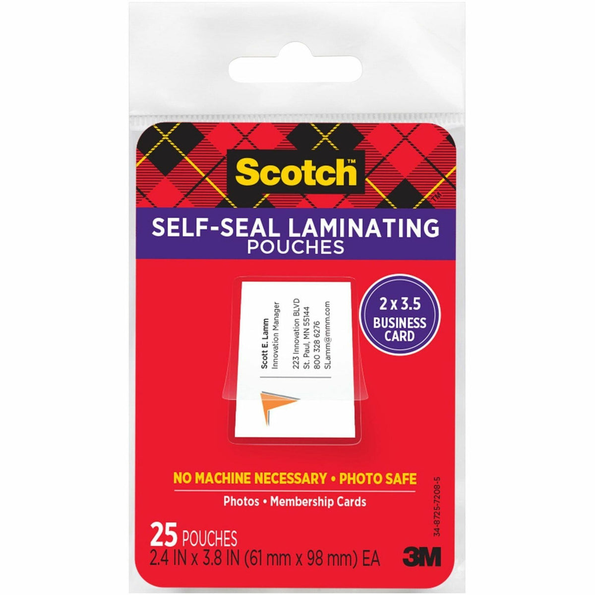 Scotch Self-sealing Laminating Business Card Pouches - LS851G