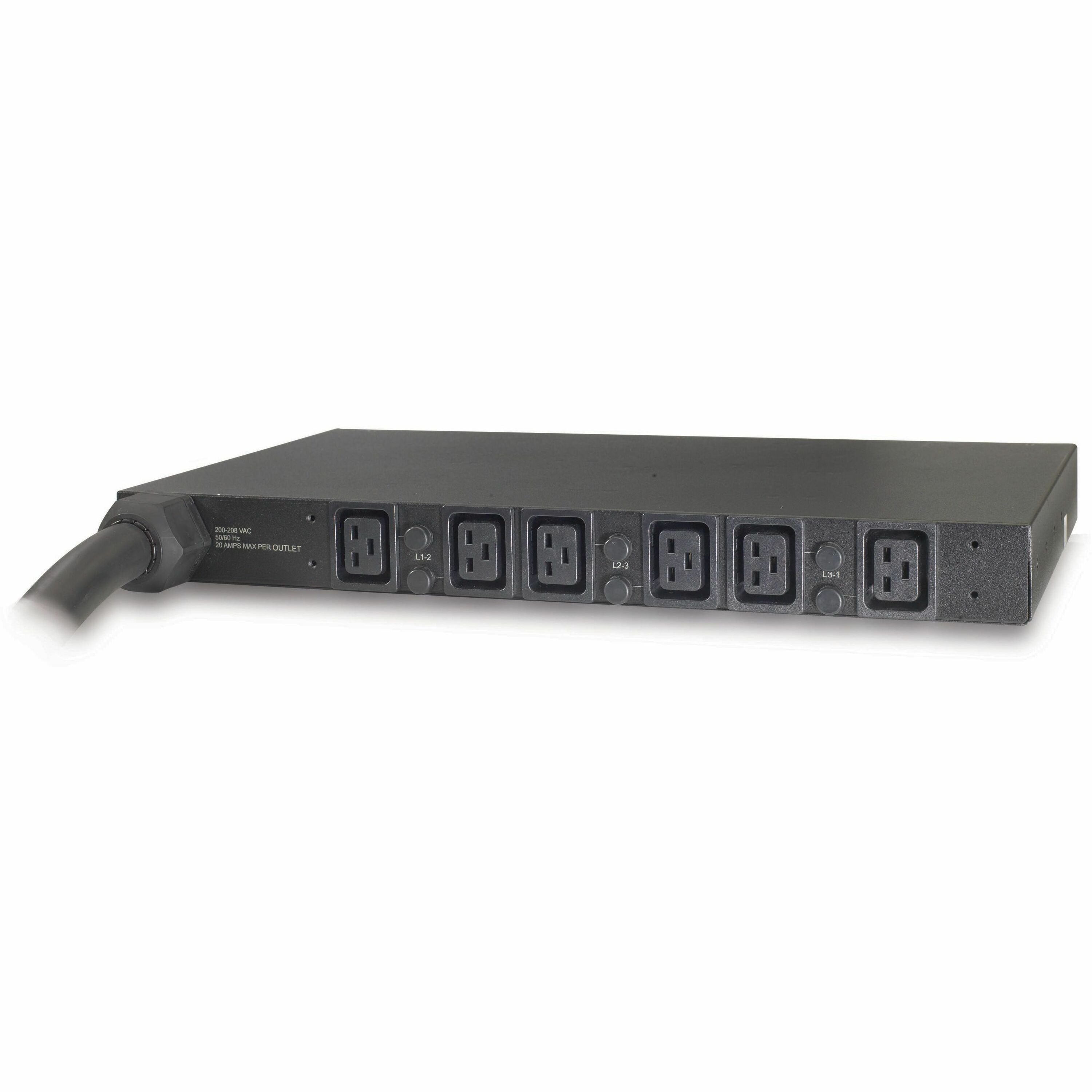 APC NetShelter Basic Rack PDU, 1U, 14.4kW, 208V, 6 C19 outlet - AP7516